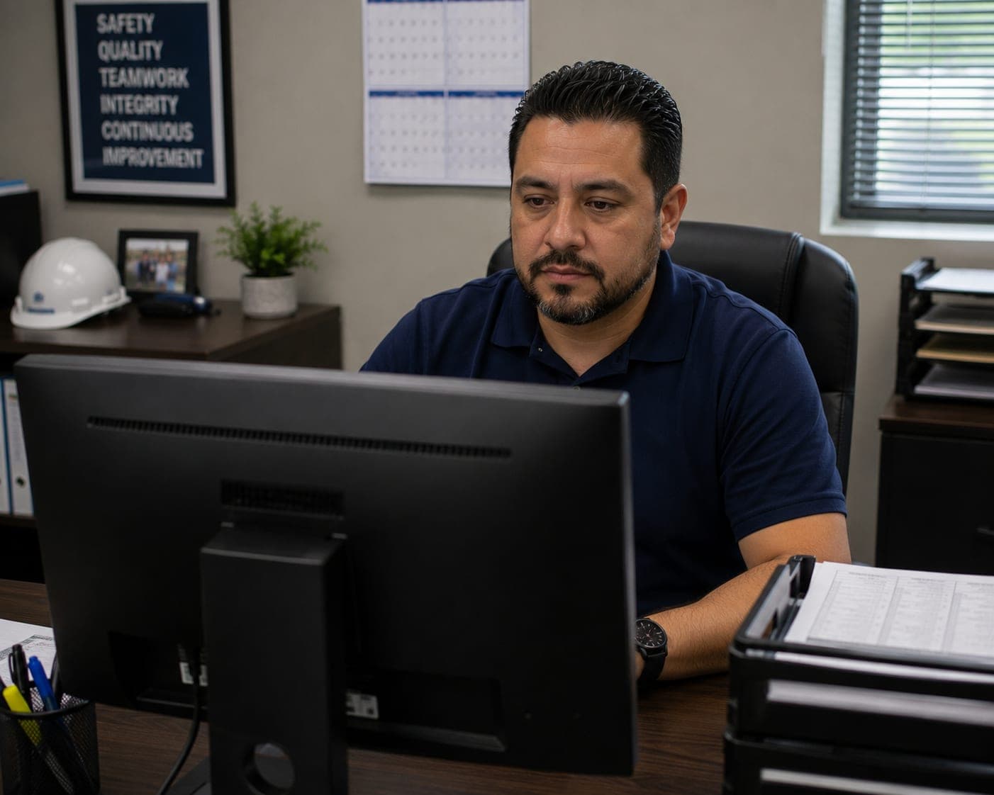Supervisor using the Ironclad AI Prompt Pack at his desk